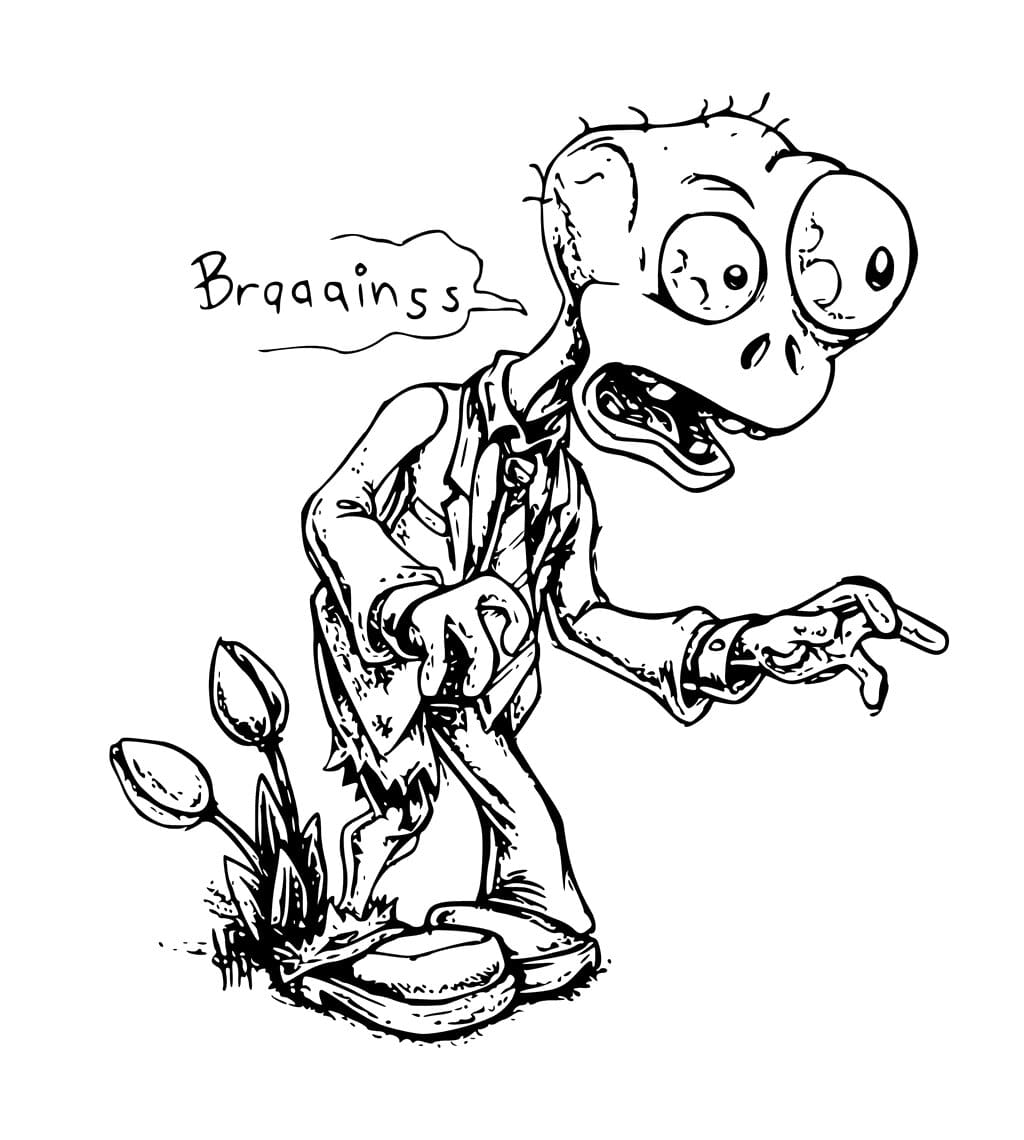 Зомби хочет съесть мозг из Plants vs Zombies
