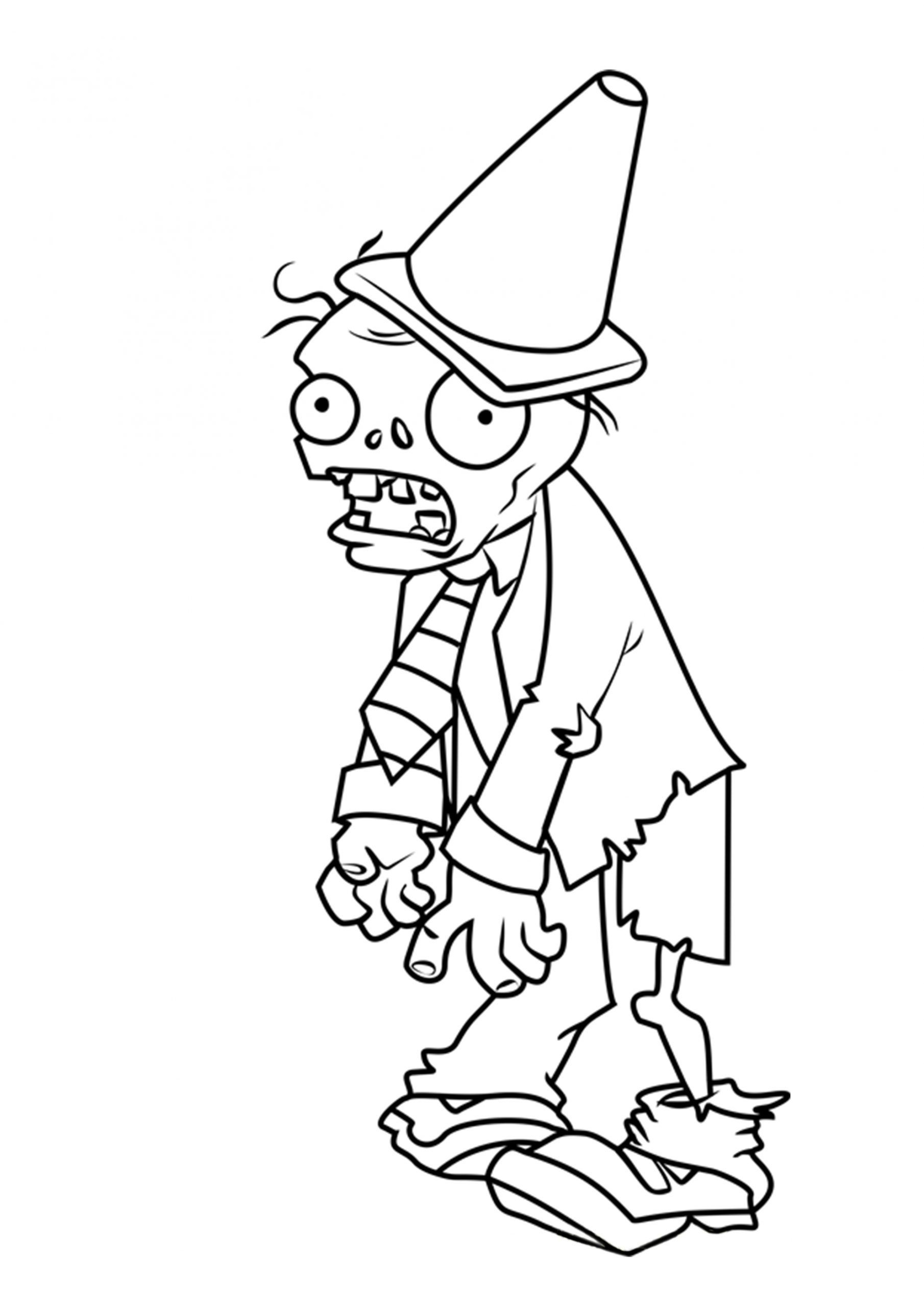 Conehead Zombie Coloring Page