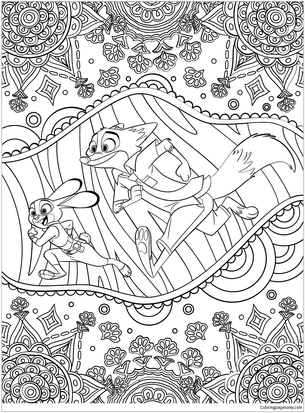 Zootopia For Adults Coloring Pages