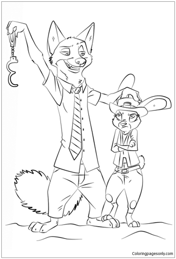 Zootopia Police Coloring Page