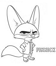 Zootopia – Finnick Coloring Page