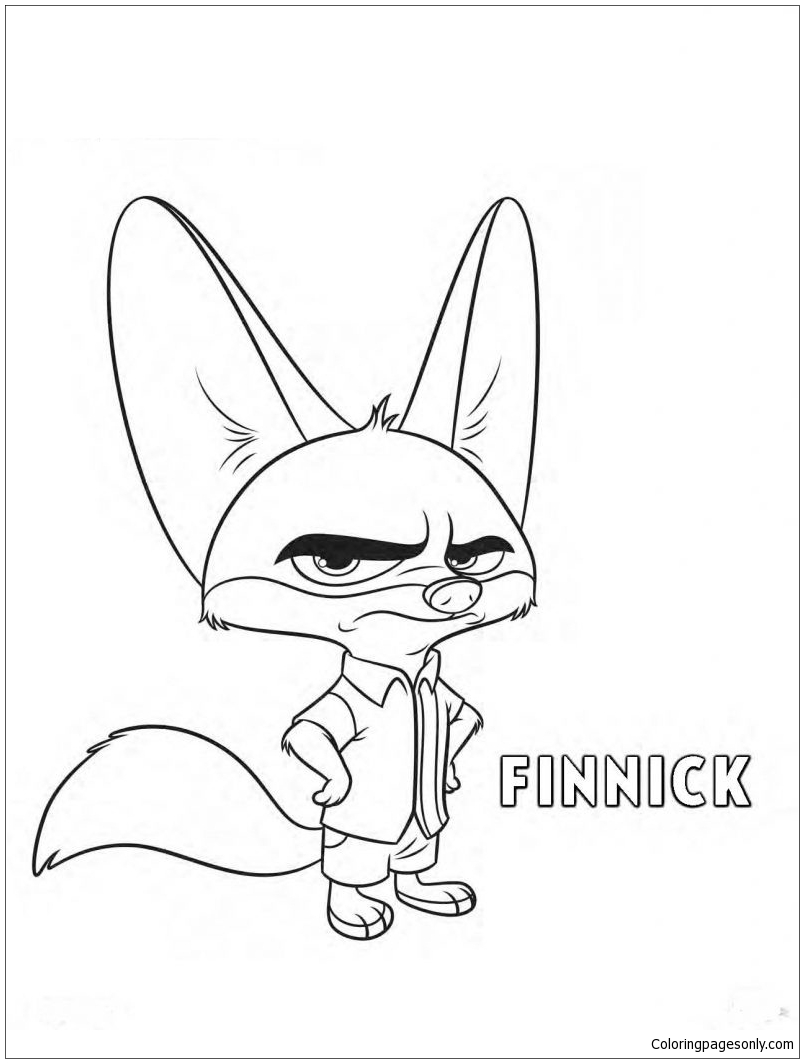 Zootopia – Finnick Coloring Pages