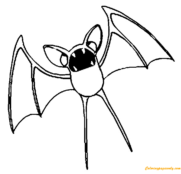 Zubat Pokemon Coloring Page - Free Coloring Pages Online