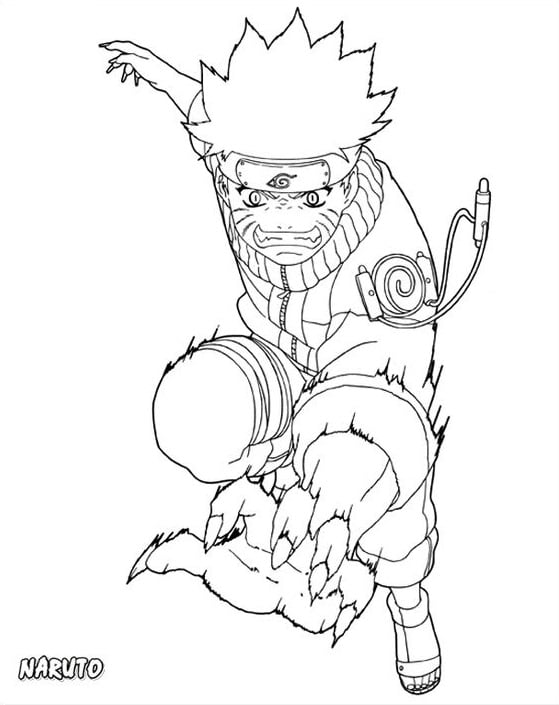 Naruto in nine tails form Coloring Page