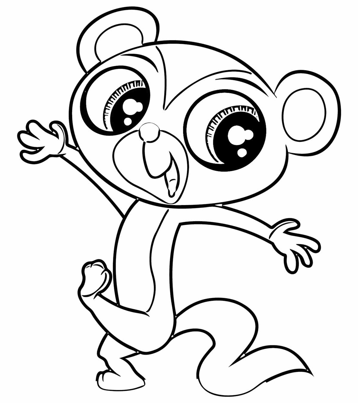 Monkey dancing in Big City Greens Coloring Page