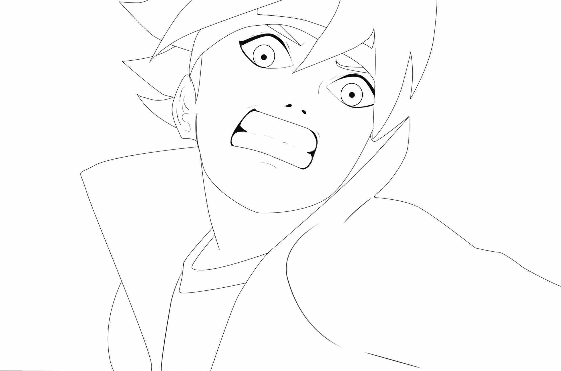 Desenho de arte Boruto: Esboço de Naruto Next Generations, desenho de uma  linha, ângulo, branco png