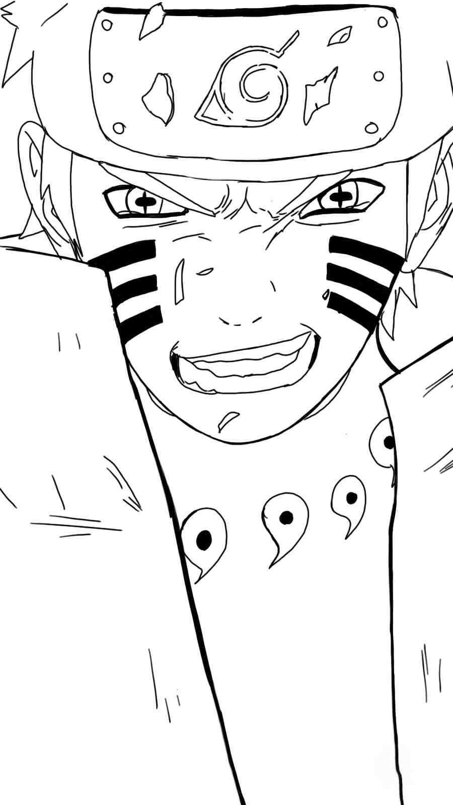 Naruto in six paths Sage Mode Coloring Page