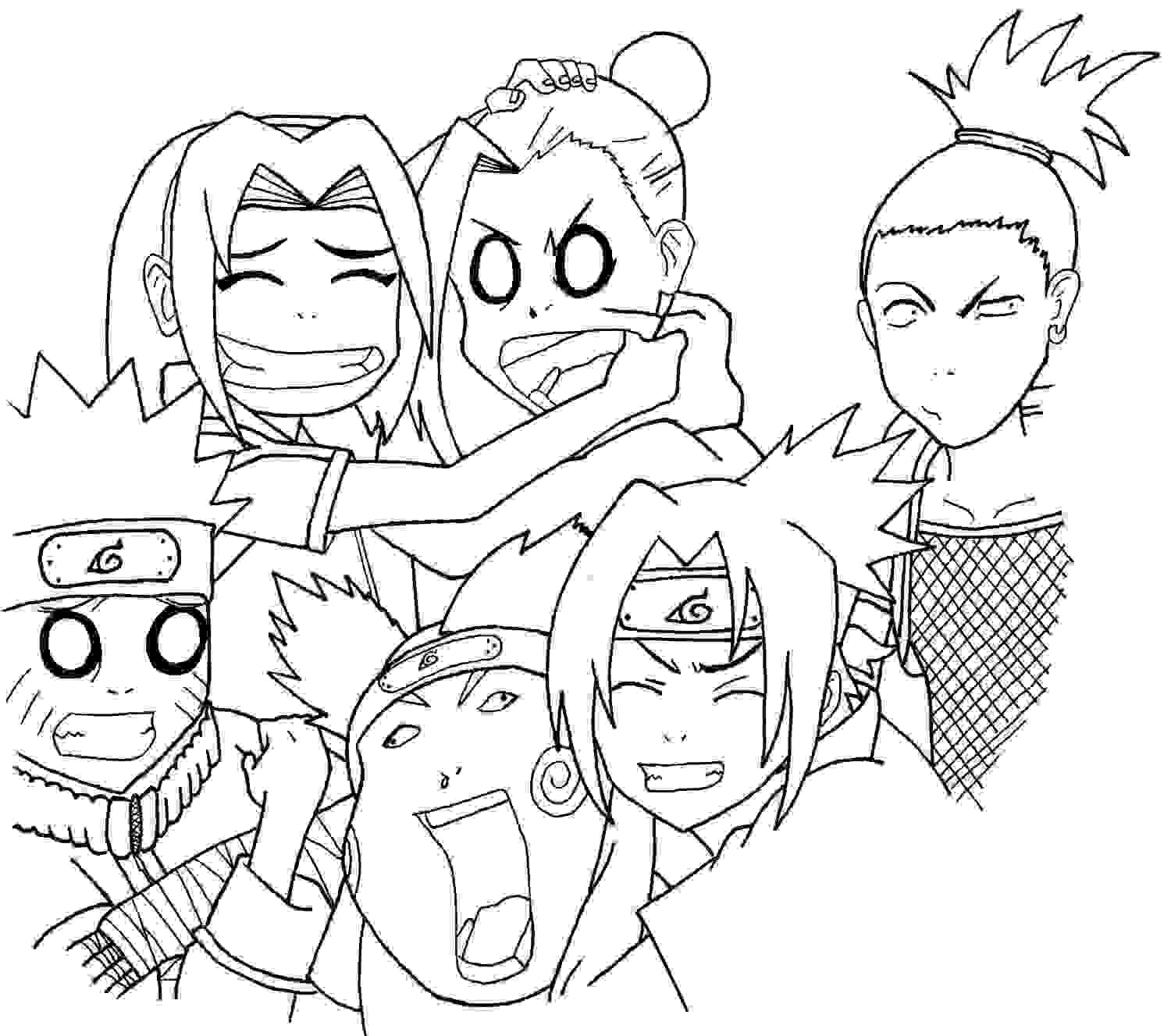 Membres des escouades 7 et 10 dans Naruto Coloring Page