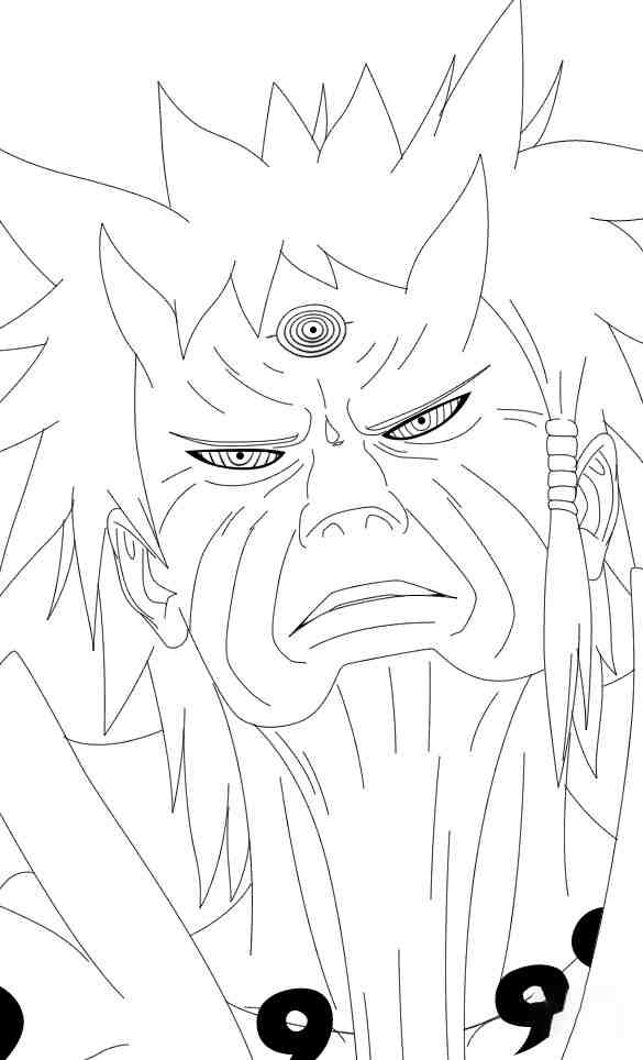 Un vecchio di nome Rikudou Sennin da Naruto Coloring Page