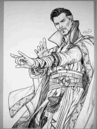 Dr.Strange demonstrates his skills from Doctor Strange movie Coloring Page