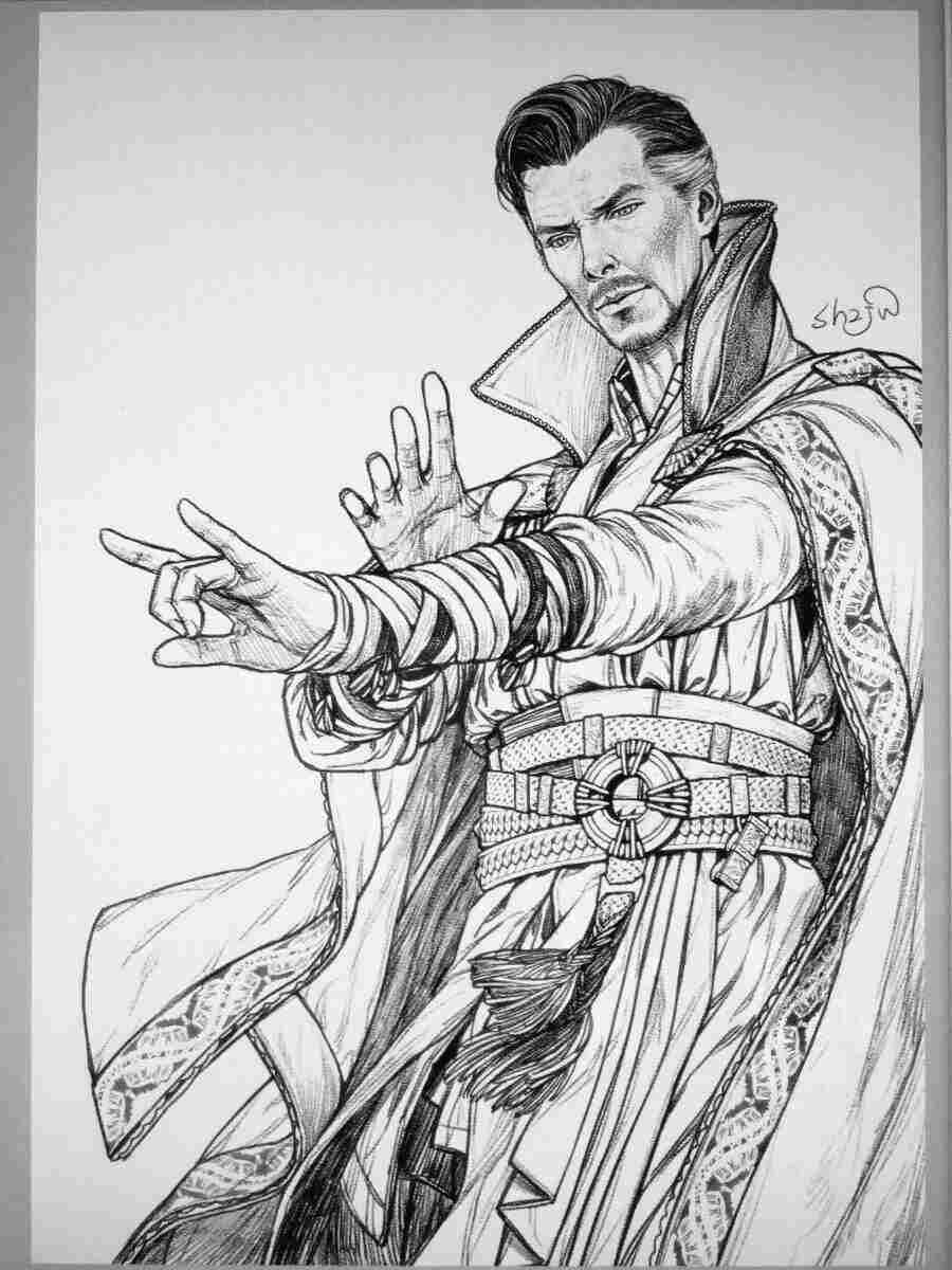 Dr.Strange demonstrates his skills from Doctor Strange movie Coloring Page