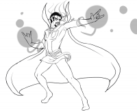 Doctor Strange tries to train magic by his hands Coloring Pages