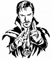 Beautiful art of Doctor Strange with Time Stone Coloring Pages