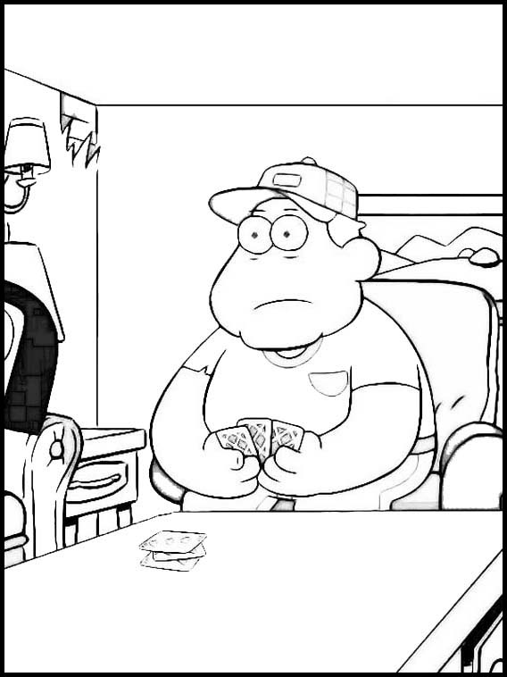 Mr.Bill Green plays cards from Big City Green Coloring Page