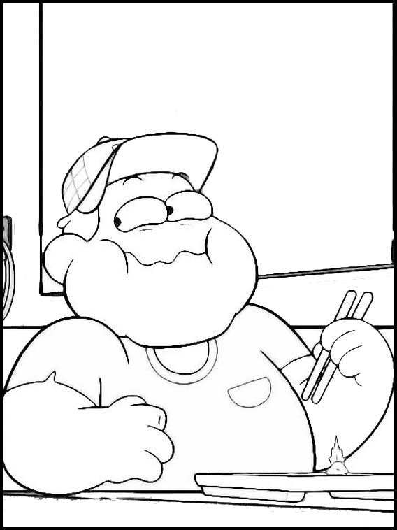 Bill Green eats food from Big City Greens Coloring Page