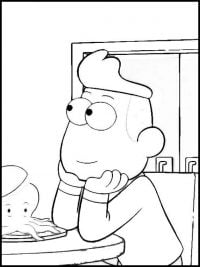Alexander from Big City Greens is deep in thought Coloring Page