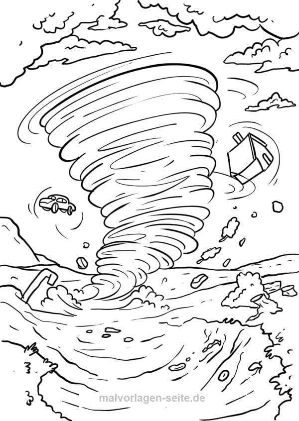 Real Tornado Pages Coloring Pages