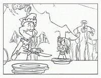 The Grinch shares Christmas food with Cindy Lou Coloring Pages