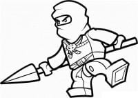 Son of Garmadon uses spear from Lego Ninjago Coloring Page