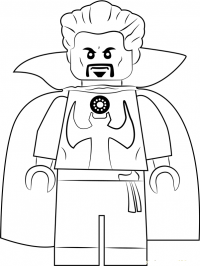Lego simple Dr.Strange with Cloak of Levitation Coloring Pages
