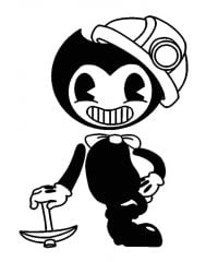 Bendy wears digger suit Coloring Pages