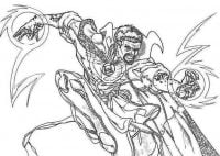 Dr. Strange tries to defend himself with magic Coloring Pages