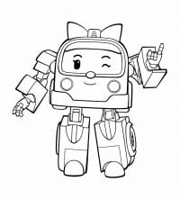 Cute Dizzy winkles her eyeys from Super Wings Coloring Page