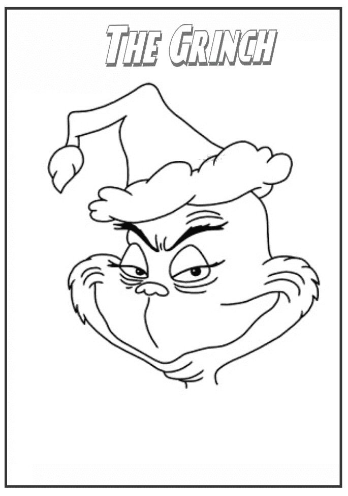 The Grinch Portrait Coloring Pages - Christmas Coloring Pages