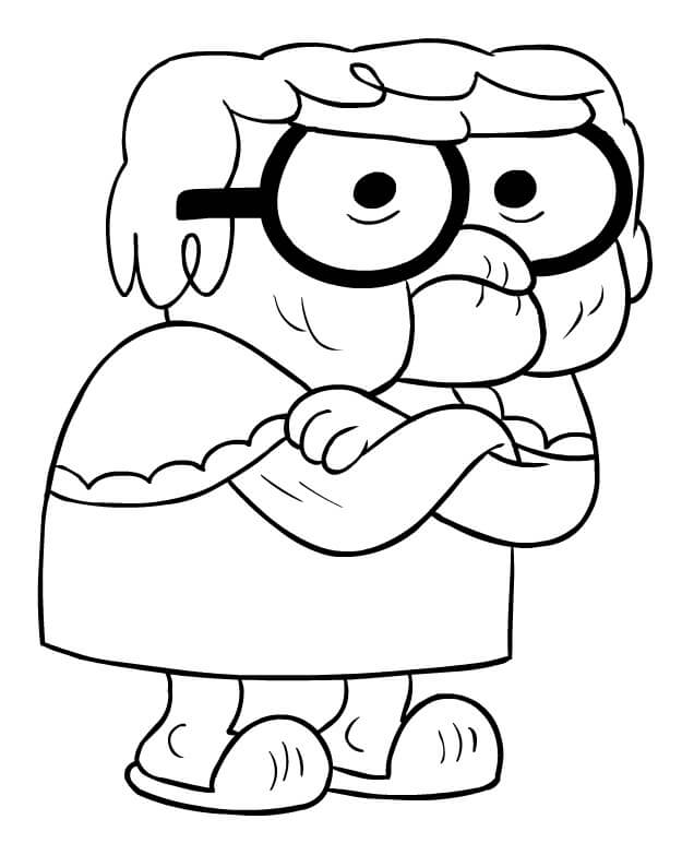 Grandma Alice Green crossed arms Coloring Page