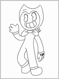 Bendy from Bendy and the Ink machine has a pair of gloves like those of Mickey Mouse Coloring Page