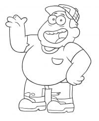 Bill Green from Big City Greens raises his hand to say hello Coloring Pages