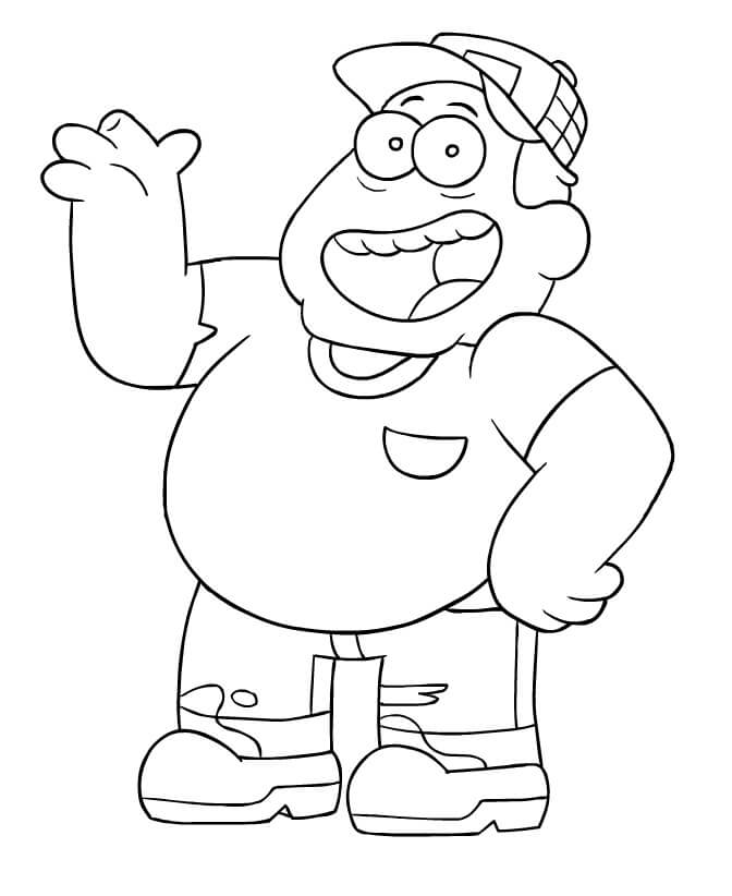 Bill Green From Big City Greens Raises His Hand To Say Hello Coloring Pages
