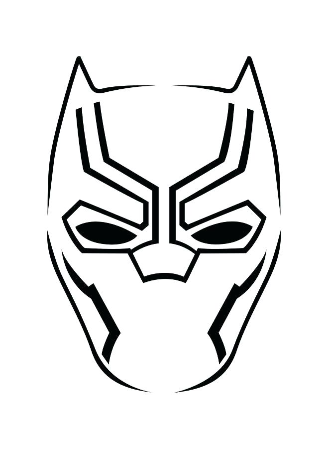 Black Panther Lineart Mask Kleurplaat