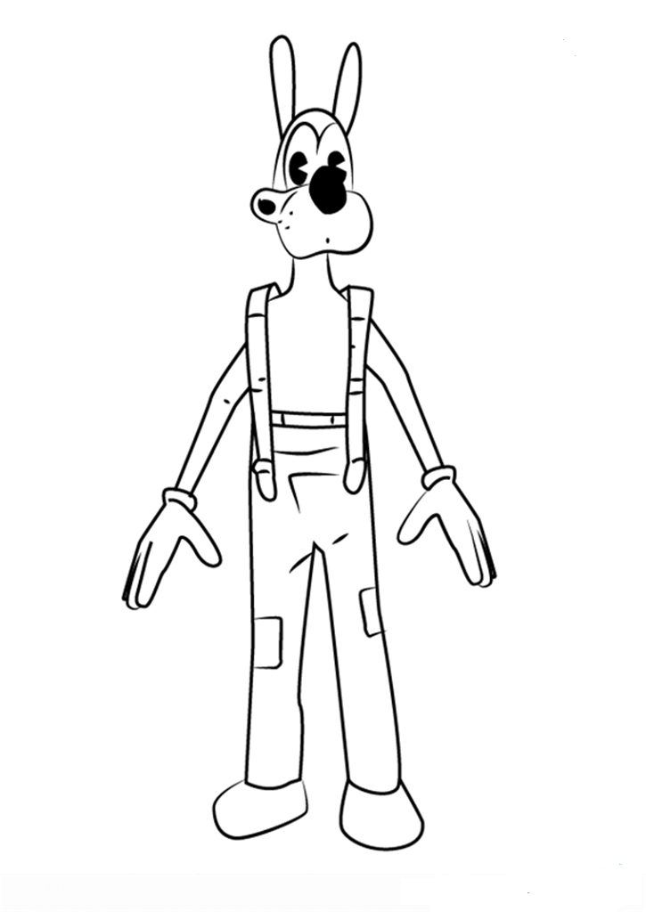 Boris The Wolf Wears Overall And Shoes Coloring Pages