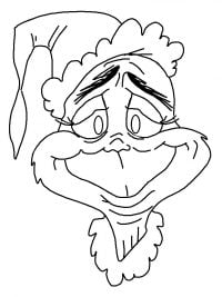 Grinch is wearing Christmas hat Coloring Page