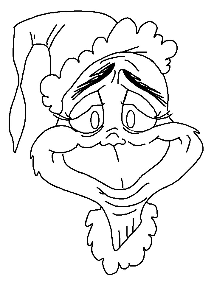 Grinch is wearing Christmas hat Coloring Pages - Christmas Coloring