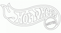 Logo Hot Wheels of Mattel Corporation Coloring Page