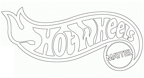 Logo Hot Wheels of Mattel Corporation Coloring Page