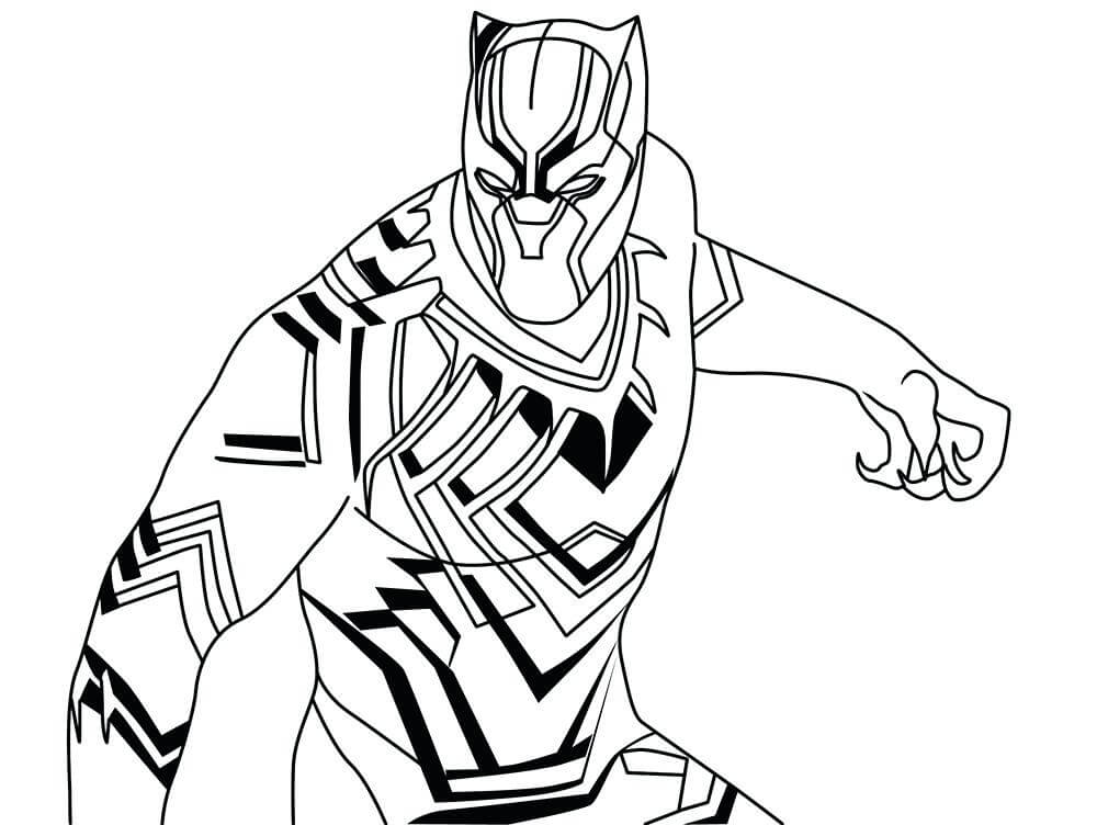 Beautiful Marvel Black Panther armor detailed Coloring Pages - Avengers