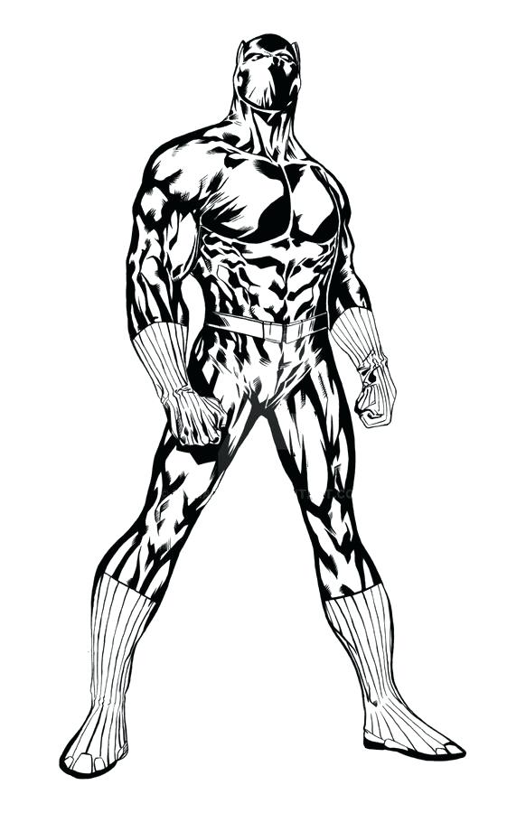 Powerful shaded of Black Panther from Avengers Coloring Pages