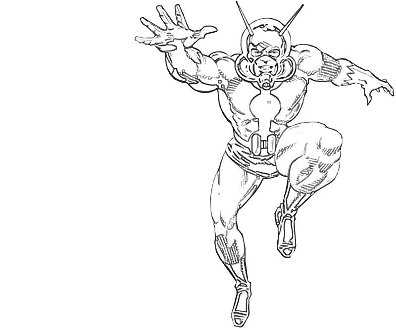 Ant-man in Ant-man cartoon version jumped and tried to catch something Coloring Pages