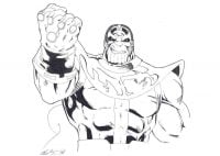 Dangerous Thanos when he has Infinity Gauntlet Coloring Page