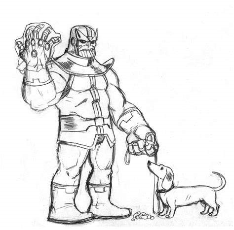 Os Vingadores Guerra Infinita Thanos e o cachorrinho Corgy de Thanos