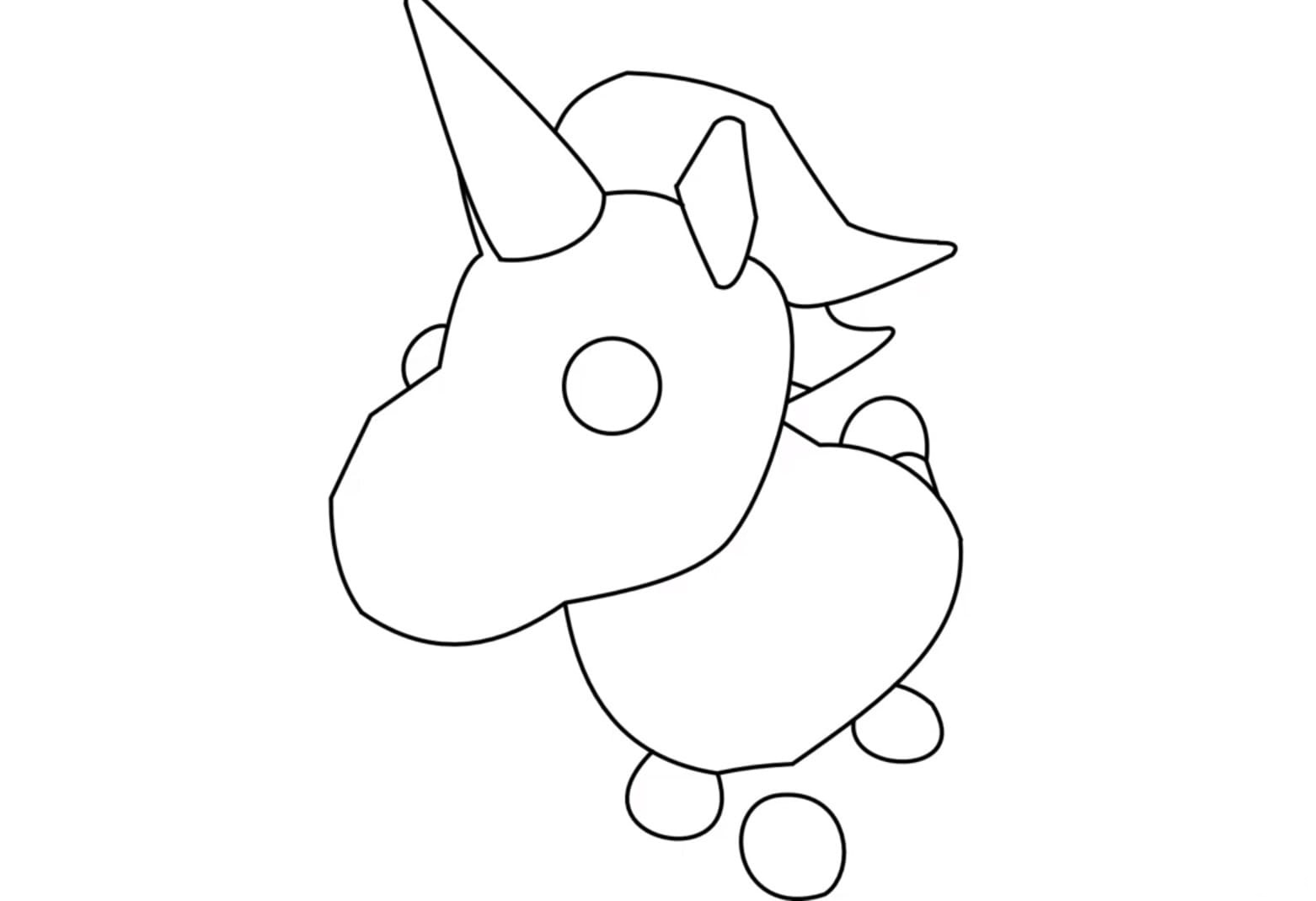 How to draw simple the Unicorn for toddlers Coloring Pages - Adopt me