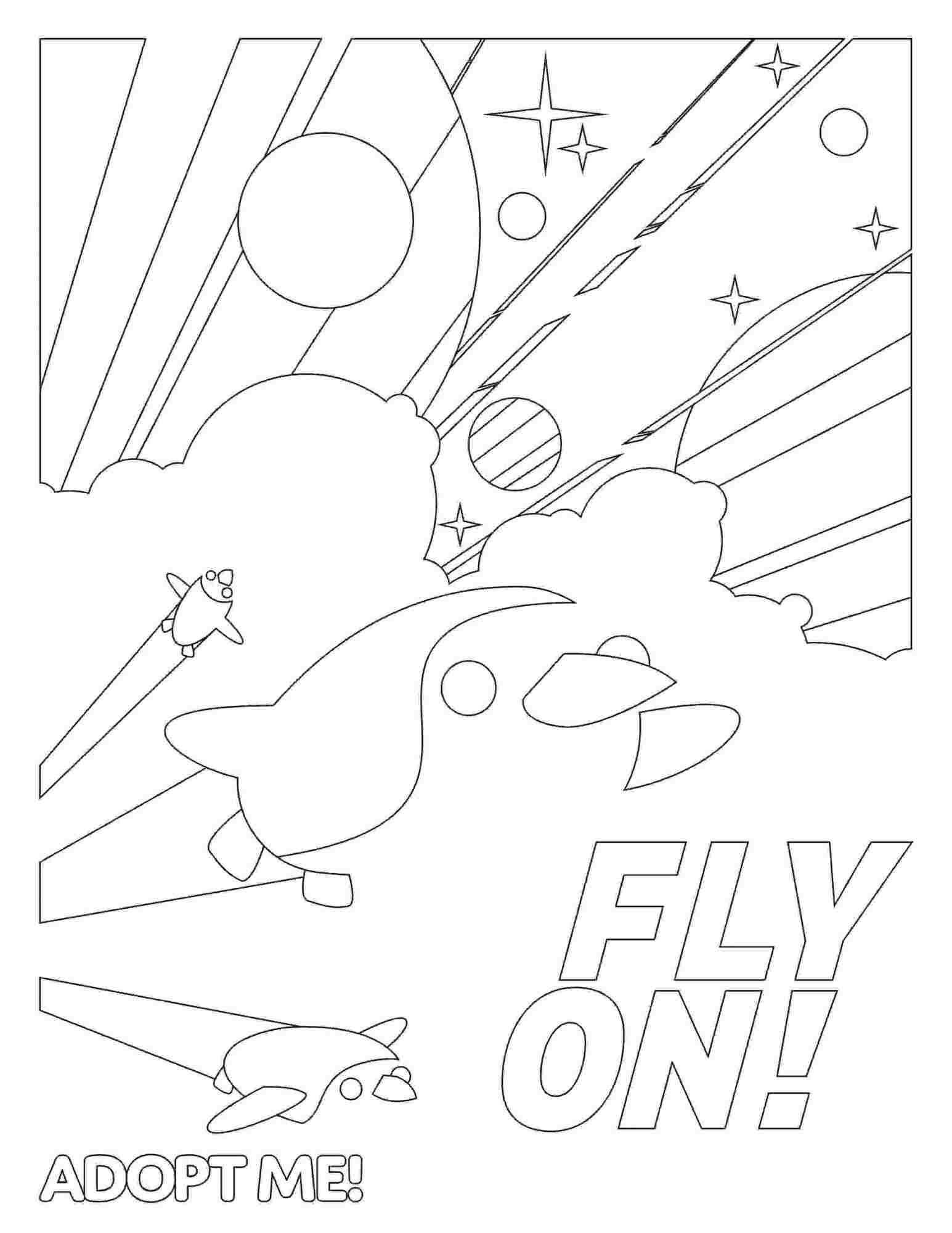 Adopt me Fly on the moment on poster Coloring Pages - Adopt me Coloring