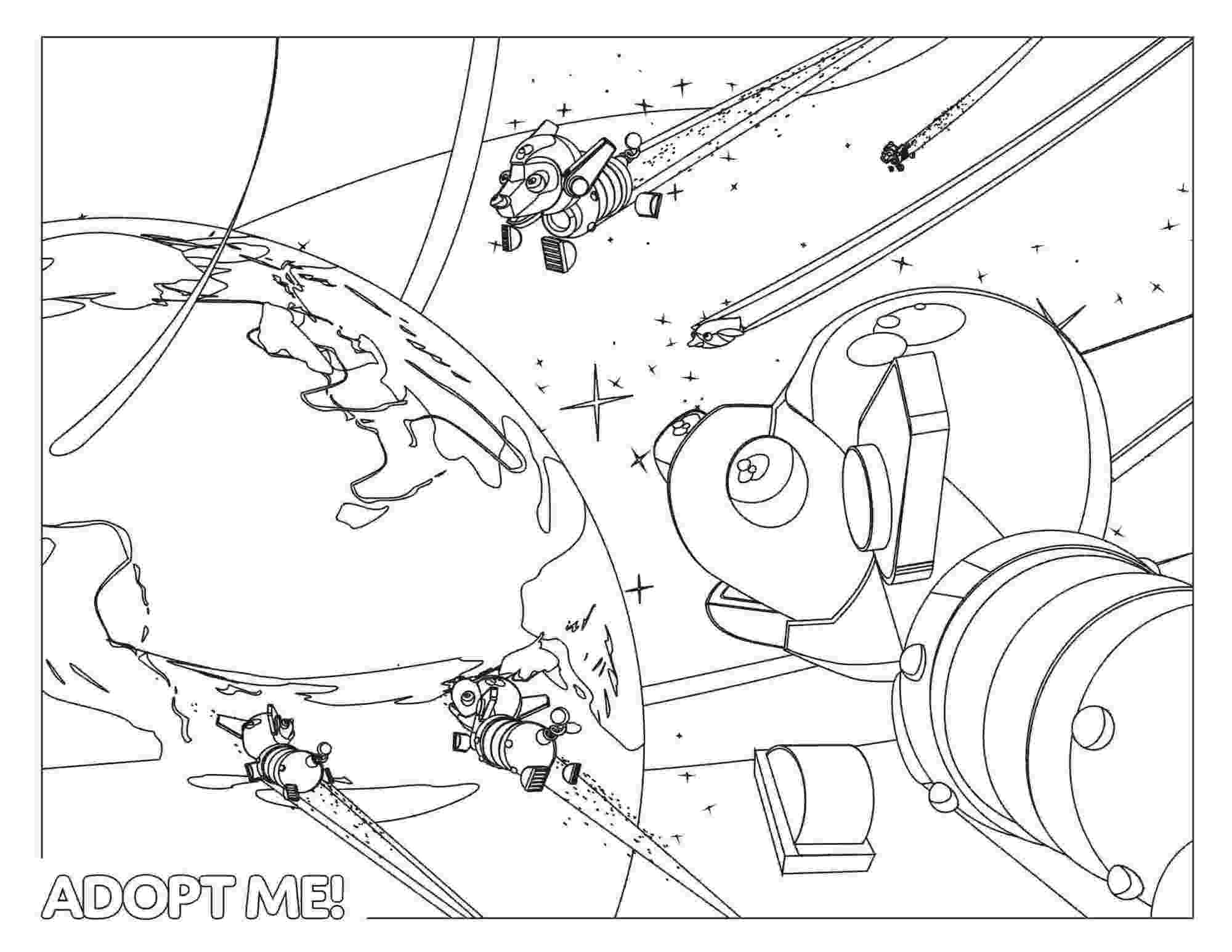 Adopt me Robo Dog became an astronaut in space Coloring Pages   Adopt ...