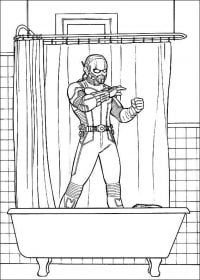 Ant-man standing in the bathtub Coloring Page