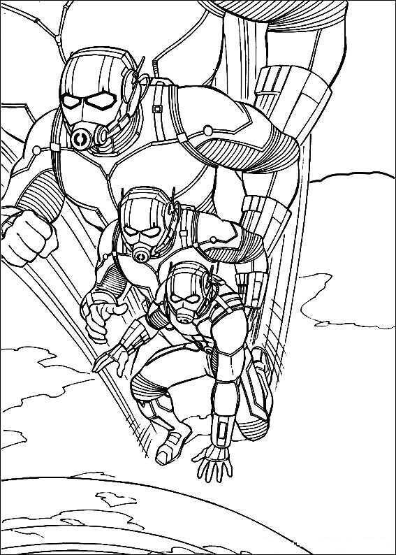 Ant-man shrinks himself to the size of an insect Coloring Pages