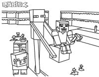 Three Roblox characters go shopping Coloring Pages