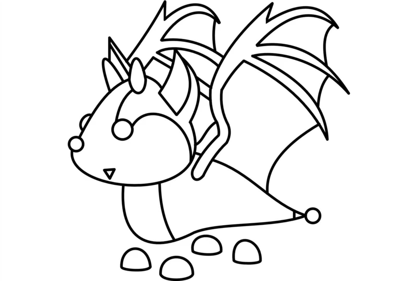 Bat dragon from Halloween event in Adopt me Coloring Page